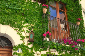 Blue house terrace and balcony